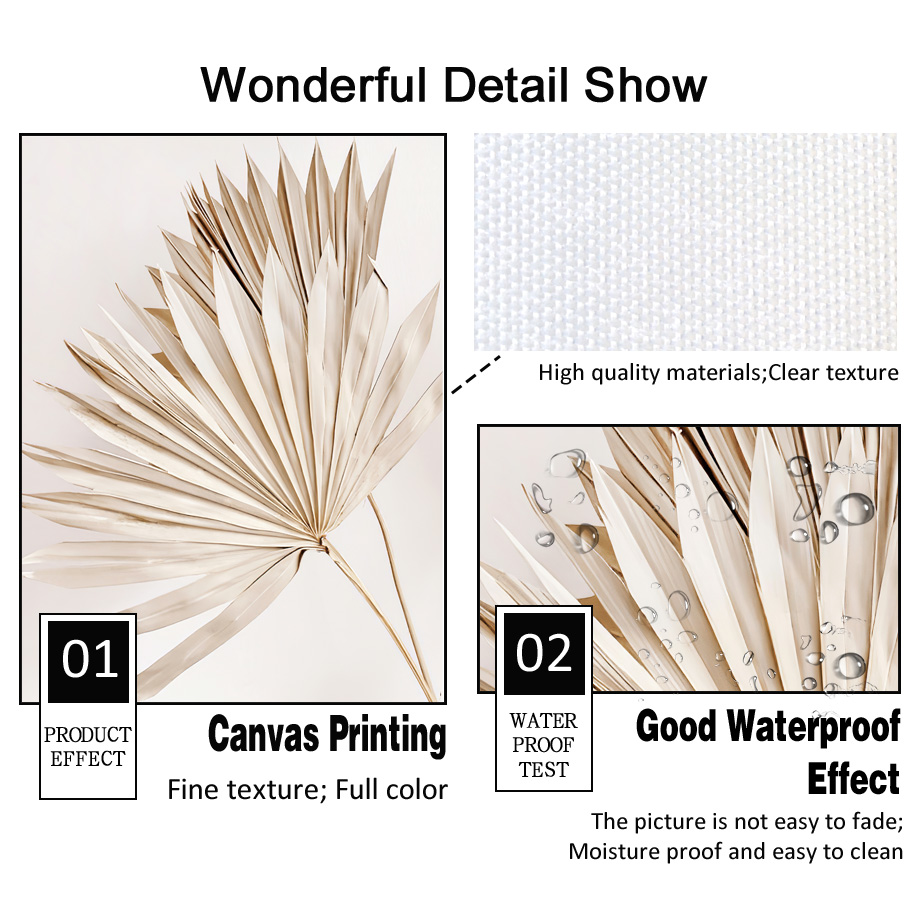 ニュートラルベージュ ボヘミアン ウォールアート 壁画 キャ - Palm Leaf Dried のレビューと価格
