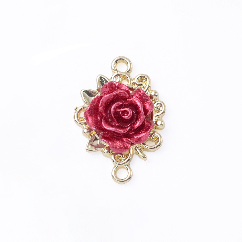 10個/ロット 赤白レジンローズフラワーチャーム ダブルルー - Flower Supply のレビューと価格