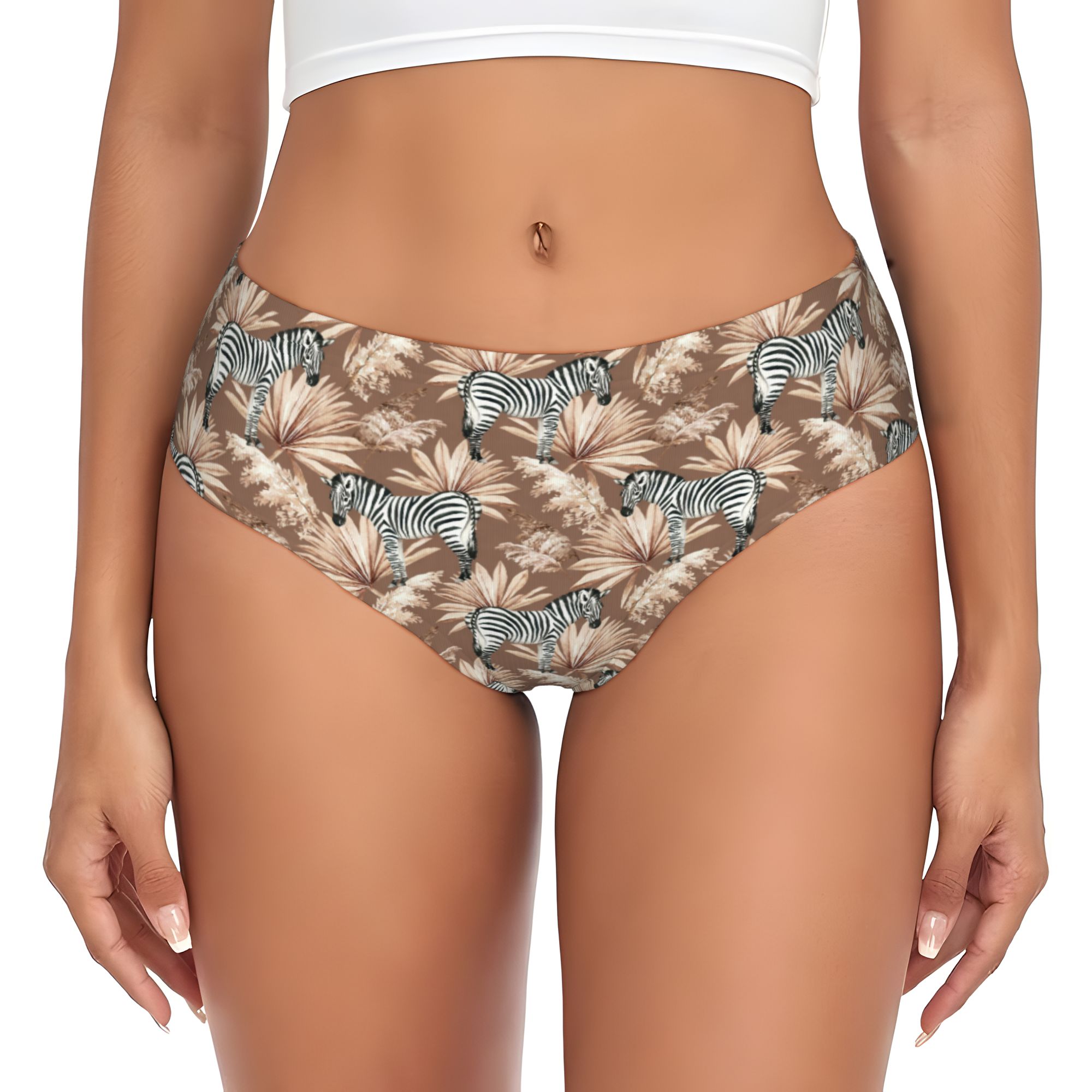 女性用ゼブラ柄ドライパームリーフ付きパンティーストレッチワイ - Palm Leaf Dried のレビューと価格